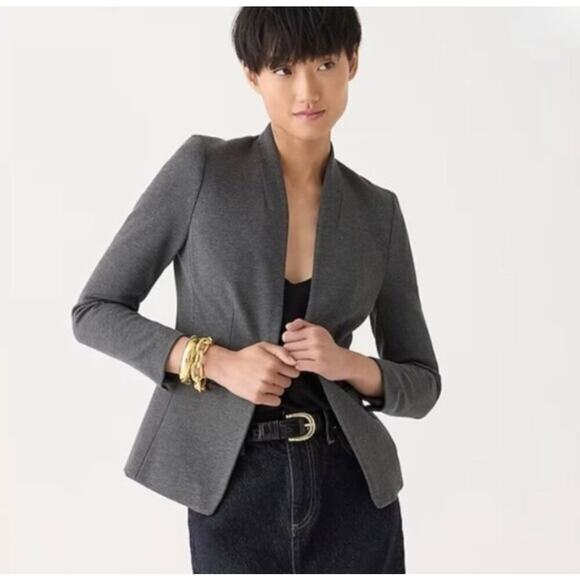 J Crew Going Out Stretch Twill Blazer Size 12 Heather Dove‎ Gray 365 Jacket Work - Picture 1 of 10